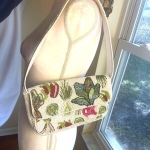 Novelty Beaded Handbag Purse Cute Whimsical Garden Plant Veggie Theme Statement